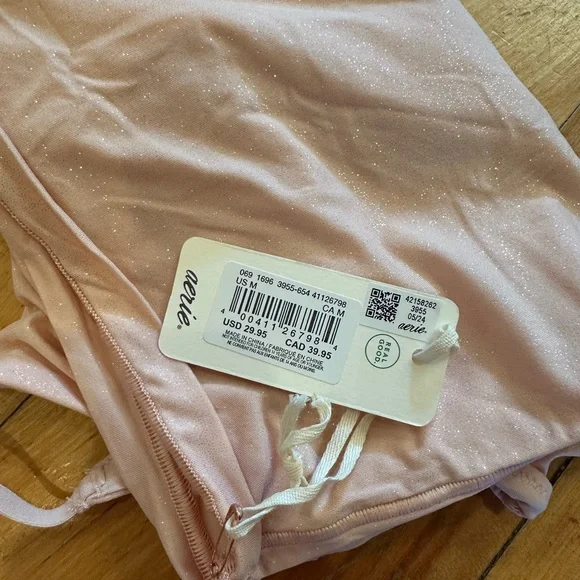 Aerie Women's Pink Shimmer Crop Cami Top - Picture 5 of 5